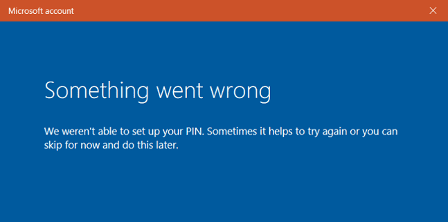 We weren't able to set up your PIN