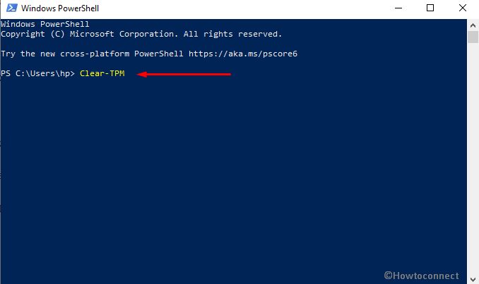 We weren't able to set up your pin-execute Clear-TPM command in elevated PowerShell