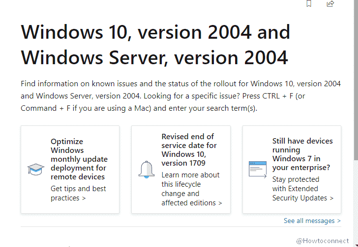 Windows 10 2004 Known Issues and Status of the Rollout