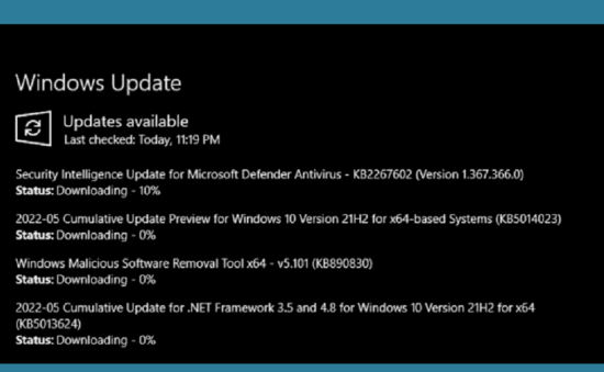 Windows 10 21H2 Build 19044.1739 KB5014023