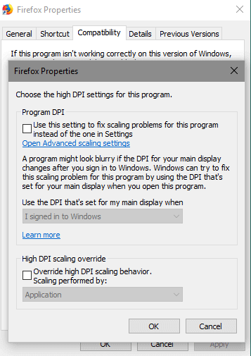 Windows 10 April 2018 Update DPI Scaling
