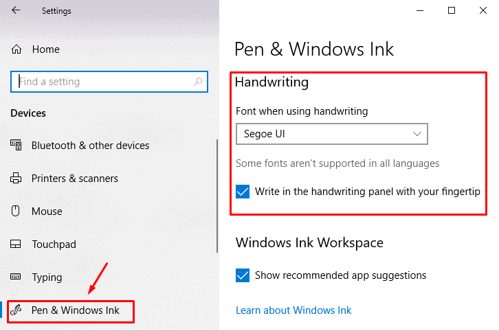 Windows 10 April 2018 Update Handwriting Font