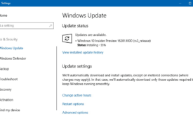 Windows 10 Build 18262 in Skip Ahead, Fast ring (19H1)