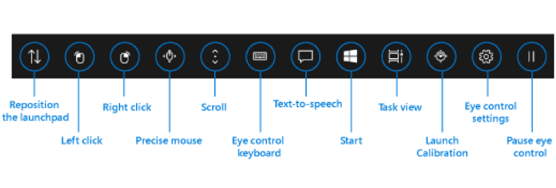 Windows 10 Build 18932 eye control settings