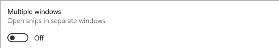 Windows 10 Build 18950 open snip in a separate window