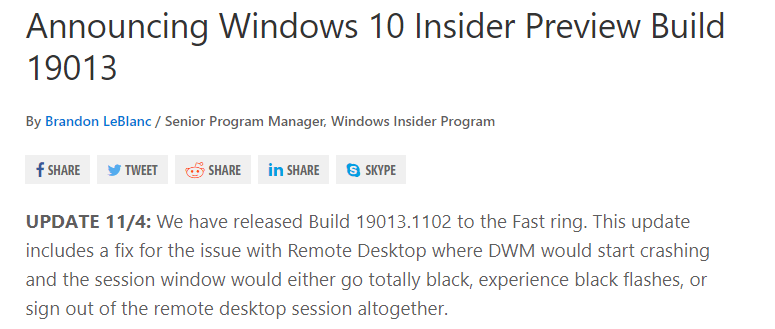 Windows 10 Build 19013.1102