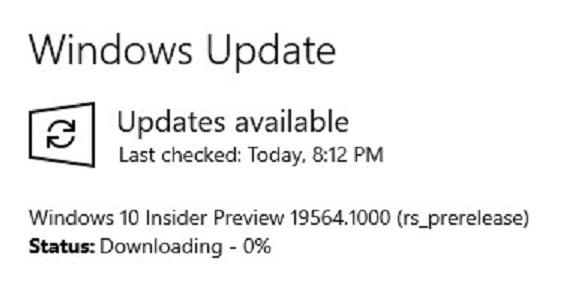 Windows 10 Build 19564 Changelog [Fast Ring]