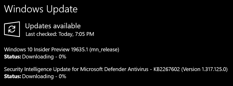 Windows 10 Build 19635 20H2 Fixes and Known Issues