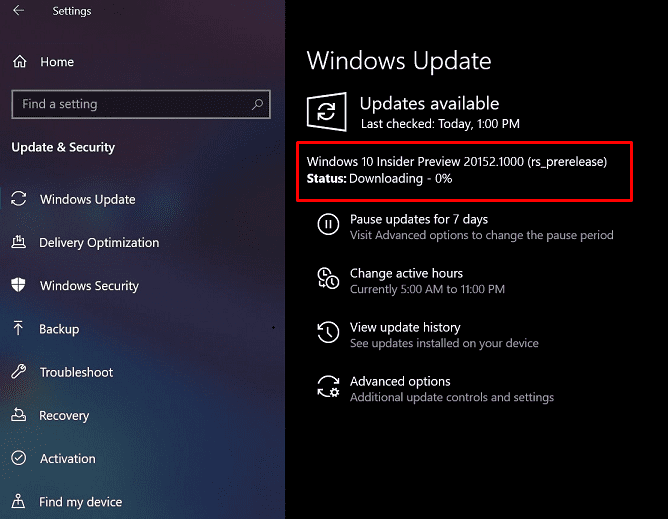 Windows 10 Build 20152 Came Out to Dev Channel Branch