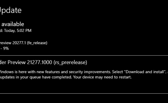 Windows 10 Build 21277.1000