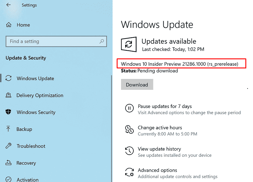 Windows 10 Build 21286.1000 Rs_Prerelease