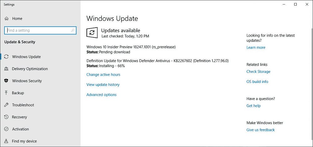 Windows 10 Insider Build 18247