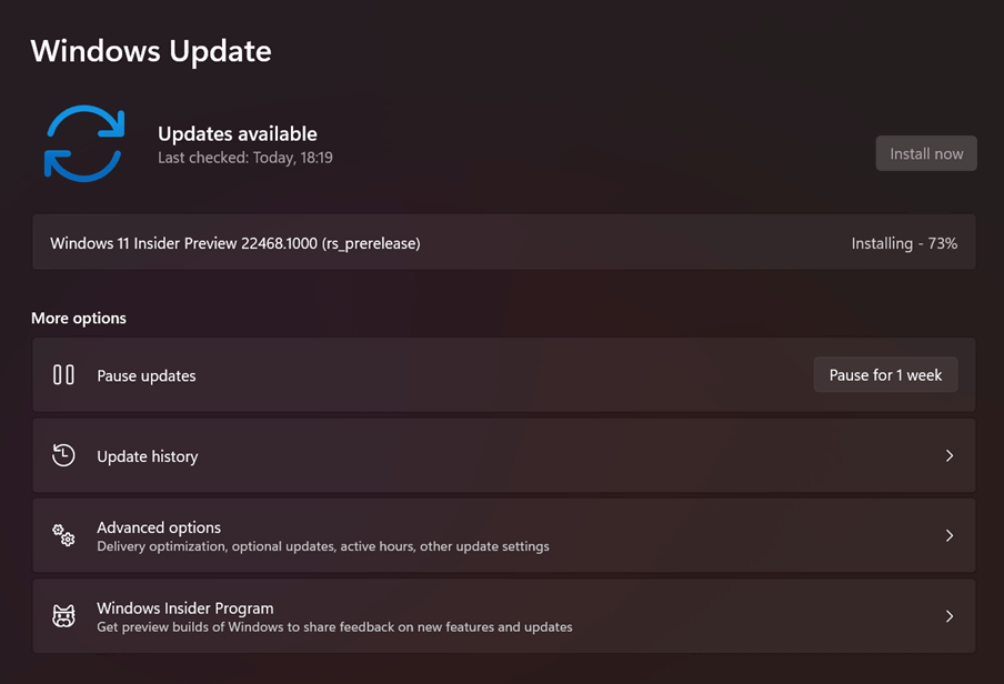 Windows 11 Build 22468.1000