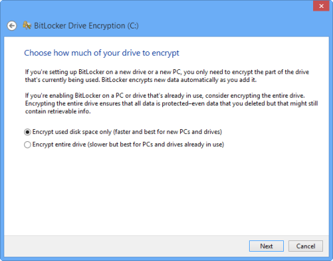 windows 8 bitlocker encryption drive select
