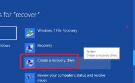 windows 8 create a recovery drive option