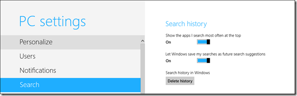 Windows 8 search history windows 8 search history