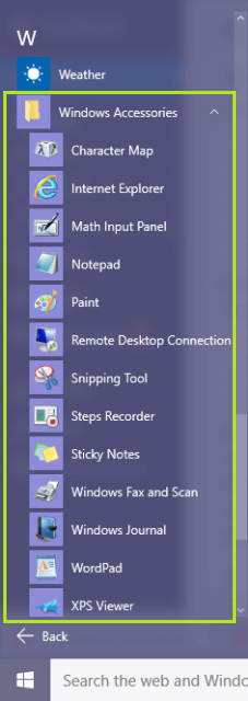Windows Accessories Folder _ See all your apps in Windows – TTOQX