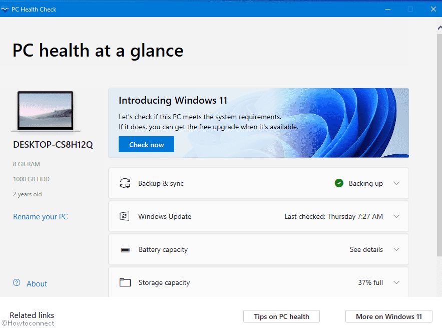 Windows PC Health Checkup