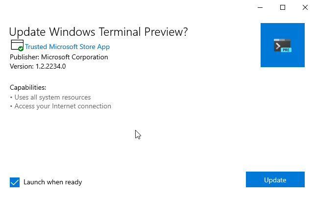 Windows Terminal Preview 1.2.2234.0