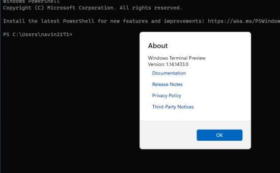 Windows Terminal Preview v1.14.143