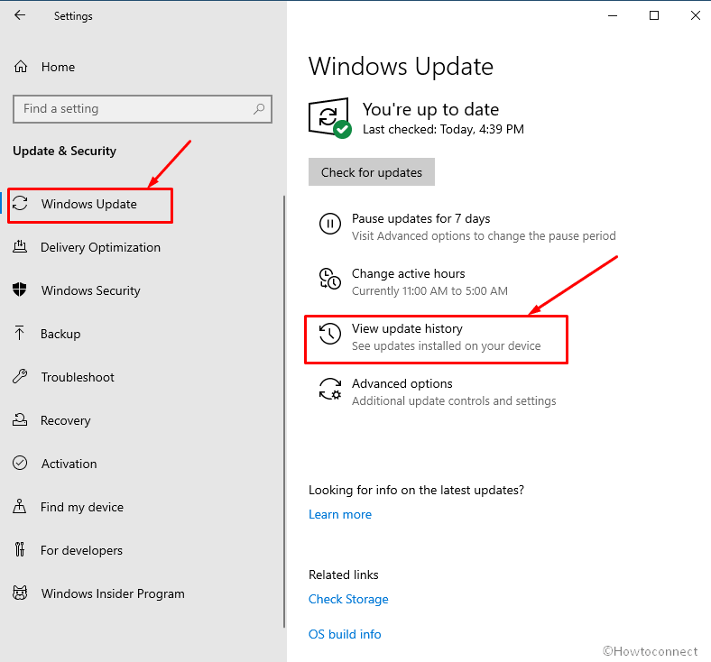 Windows Update and view update history