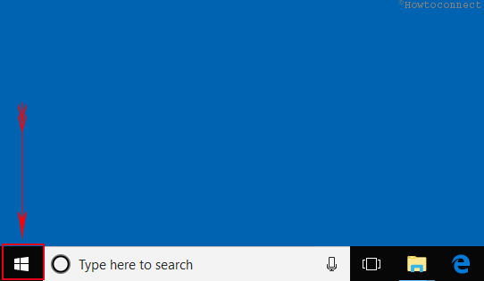 Windows icon lowermost corner taskbar