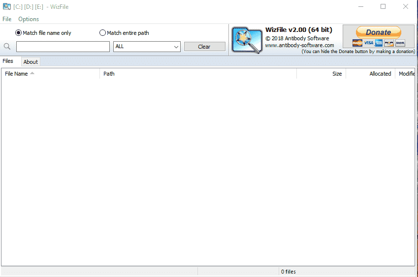 WizFile - Search Files and Folders in Windows Superfast