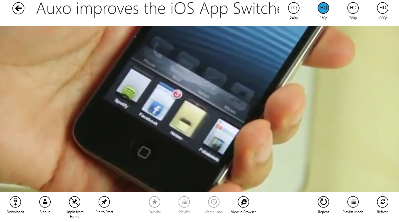 YouTube+ app full screen video playing youtube+ app full screen video playing