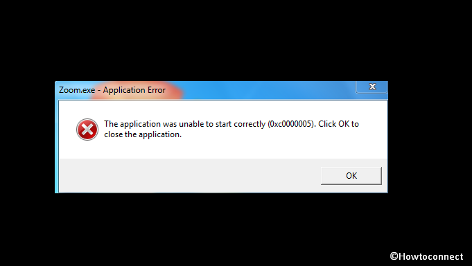 Zoom Error 0xc000003e