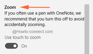 Zoom settings of OneNote app in Windows 10