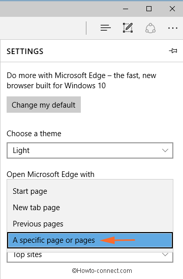 a web page check box on settings
