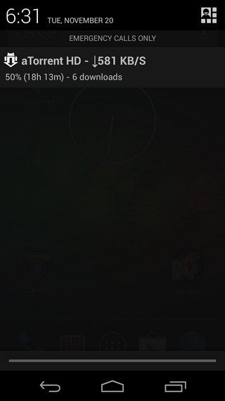 aTorrent Android App Notification aTorrent Android App notification