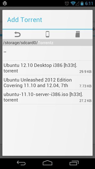 aTorrent Android App screenpage aTorrent Android App screenpage