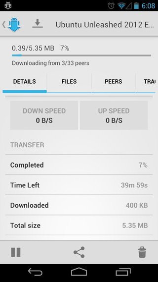 aTorrent app Torrent tasks details aTorrent app Torrent tasks details