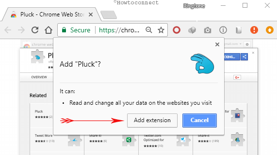 add pluck extension from chrome web store