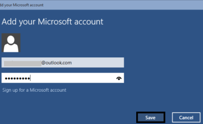 add your microsoft account popup on windows 10 store