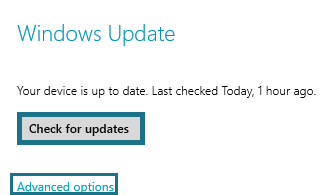 advance option link in windows update advance option link in windows update