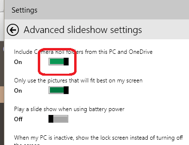 advance slideshow settings