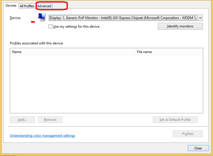 advanced menu on color magement Windows Photo Viewer Opens Very Slowly While Loading Images Fix