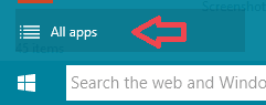 all apps on start menu