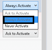 always activate in drop down always activate in drop down