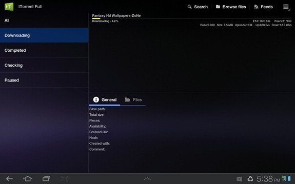 Android Ttorrent screen android Ttorrent screen
