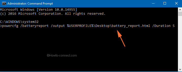 battery report command on command prompt