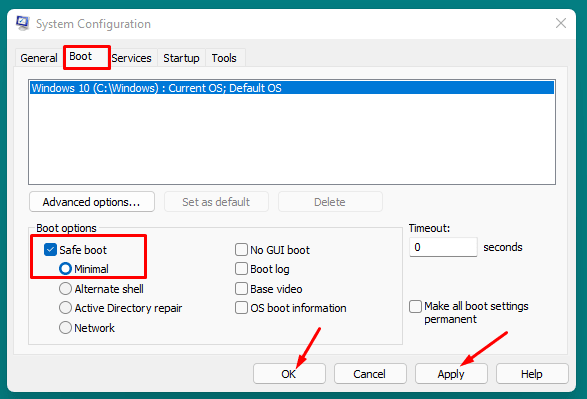 boot into safe mode to disable windows defender