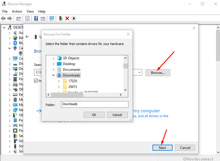 browse files or folders device manager