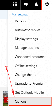 change default Language in outlook.com image 1