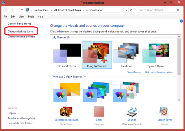 How to Enable the Classic Icons on Windows 8 Desktop