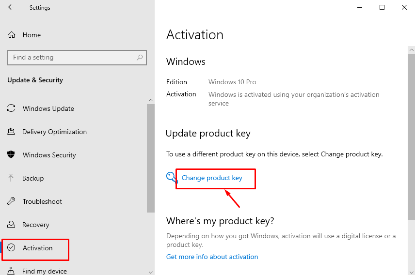 change product key