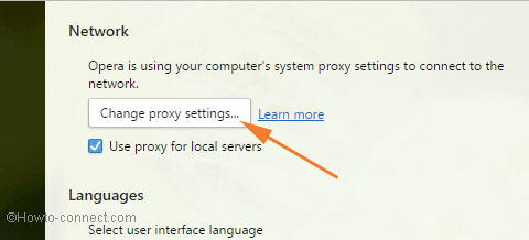 change proxy settings