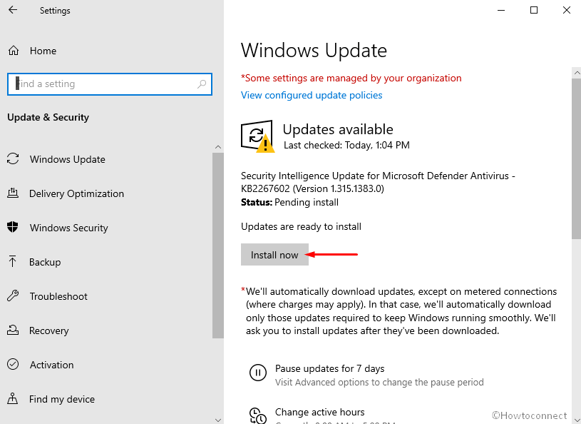 check for updates button on Windows update